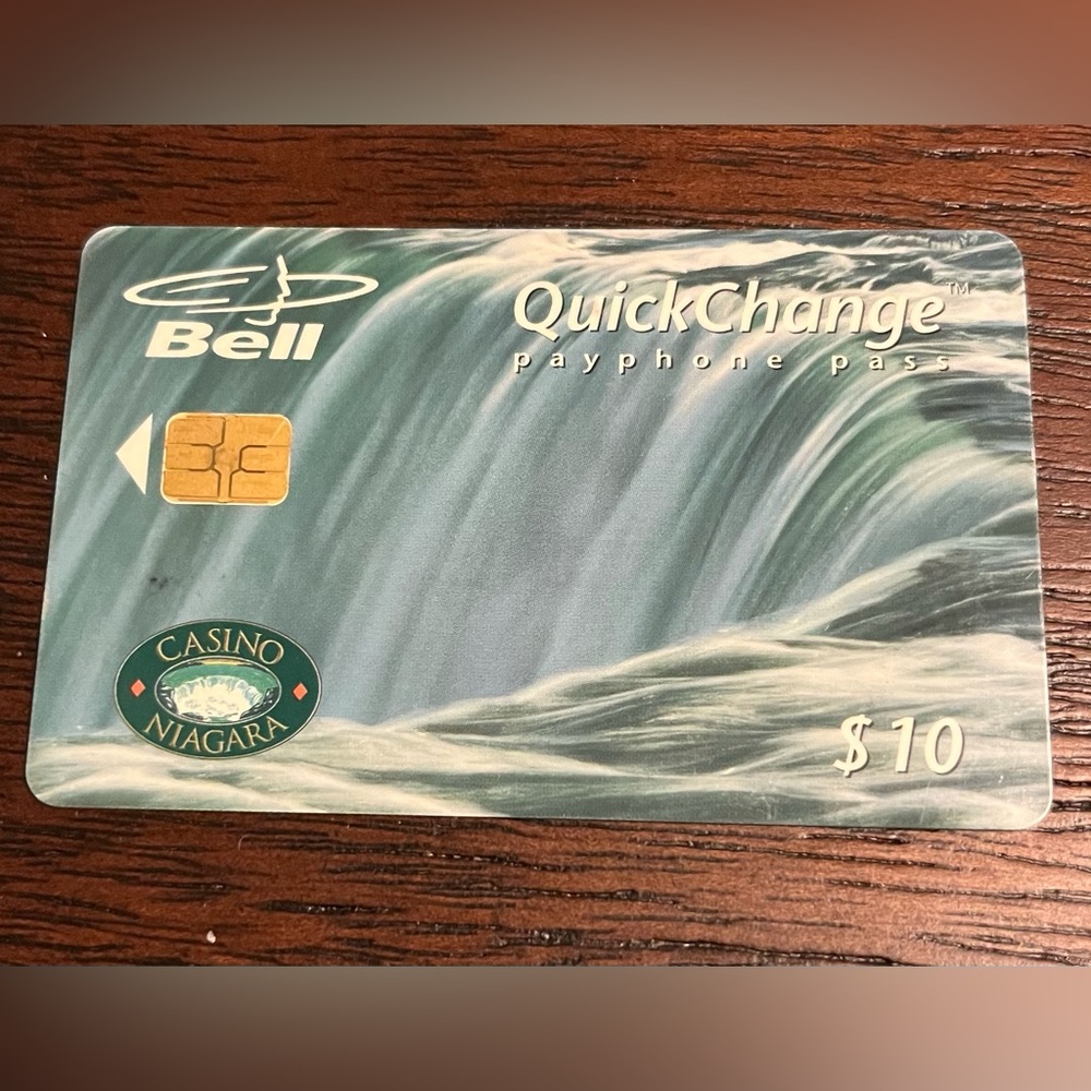 Vintage Bell Canada QuickChange Payphone Pass $10 Casino Niagara Falls Souvenir